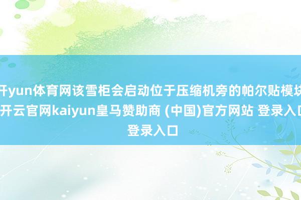 开yun体育网该雪柜会启动位于压缩机旁的帕尔贴模块-开云官网kaiyun皇马赞助商 (中国)官方网站 登录入口